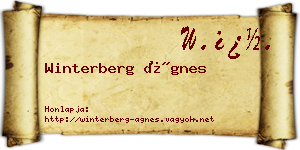 Winterberg Ágnes névjegykártya